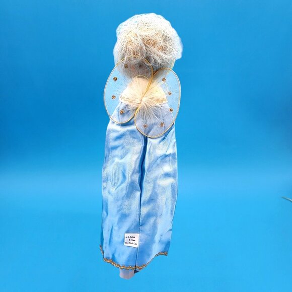 1965 Blue Haired Pixie Fairy Angel Ornament Sleepy Eyes Japan Christmas Decor - Picture 5 of 10